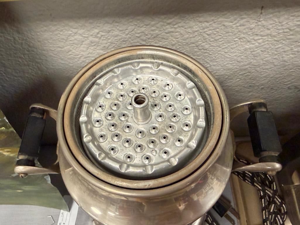 THREE VINTAGE KITCHEN APPLIANCES EDICRAFT SIPHONATOR, ELECTRIC WAFFLE IRON, AND PERCOLATOR - 11
