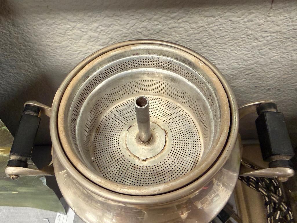 THREE VINTAGE KITCHEN APPLIANCES EDICRAFT SIPHONATOR, ELECTRIC WAFFLE IRON, AND PERCOLATOR - 12
