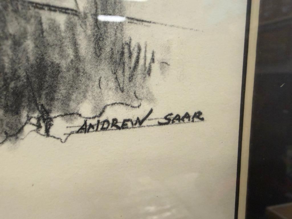 ANDREW SAAR NEVADA ARTIST LOCOMOTIVE BLACK AND WHITE PRINTS - 10