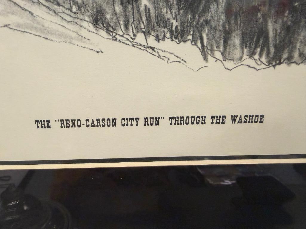 ANDREW SAAR NEVADA ARTIST LOCOMOTIVE BLACK AND WHITE PRINTS - 11