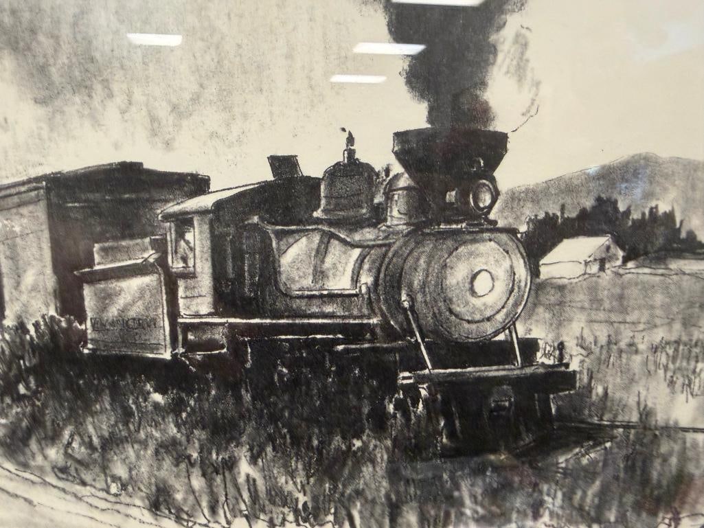 ANDREW SAAR NEVADA ARTIST LOCOMOTIVE BLACK AND WHITE PRINTS - 12