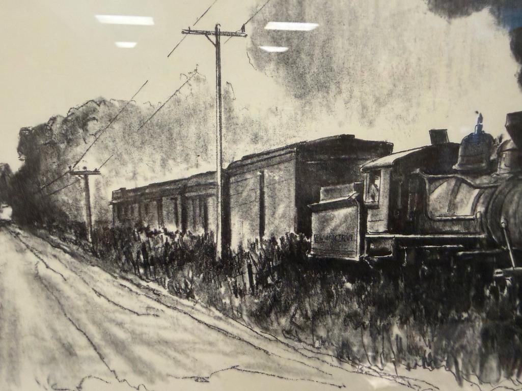ANDREW SAAR NEVADA ARTIST LOCOMOTIVE BLACK AND WHITE PRINTS - 13
