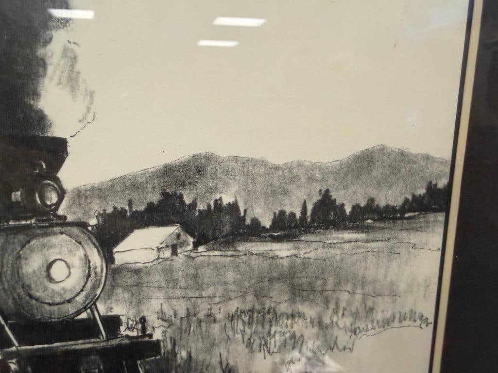 ANDREW SAAR NEVADA ARTIST LOCOMOTIVE BLACK AND WHITE PRINTS - 14
