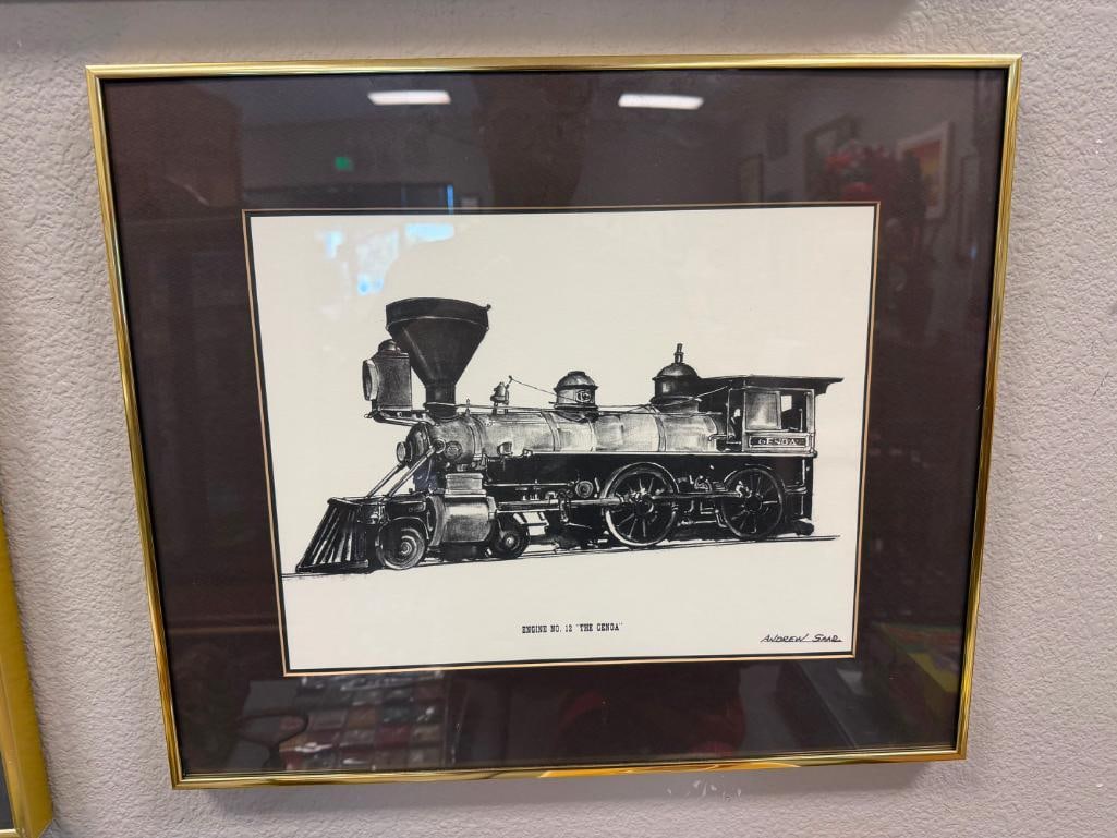 ANDREW SAAR NEVADA ARTIST LOCOMOTIVE BLACK AND WHITE PRINTS - 3
