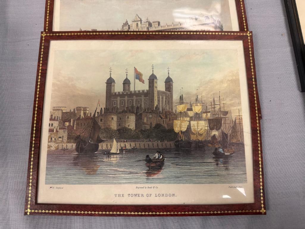 THE TOWER OF LONDON AND BUCKINGHAM PALACE PRINTS OF 1850'S ENGRAVINGS PAINTED BY THOM. H. SHEPHERD - 3
