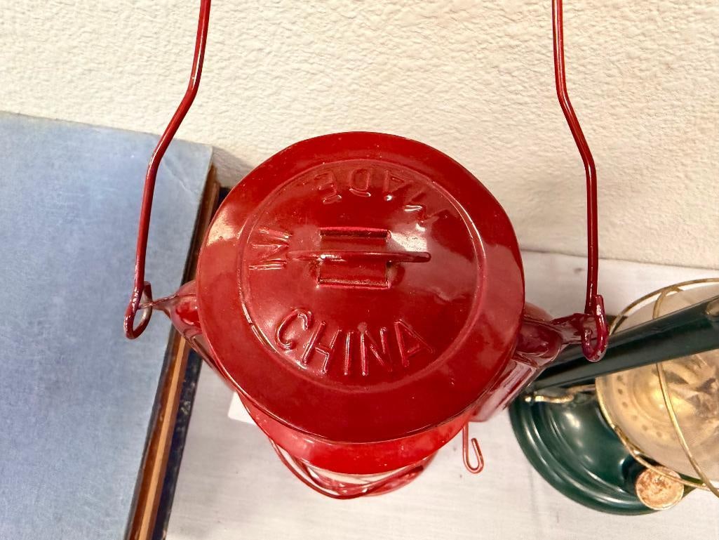 TWO VINTAGE STYLED DECORATIVE RAILROAD LANTERN - 3