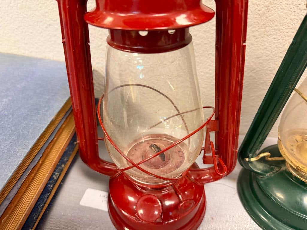 TWO VINTAGE STYLED DECORATIVE RAILROAD LANTERN - 4
