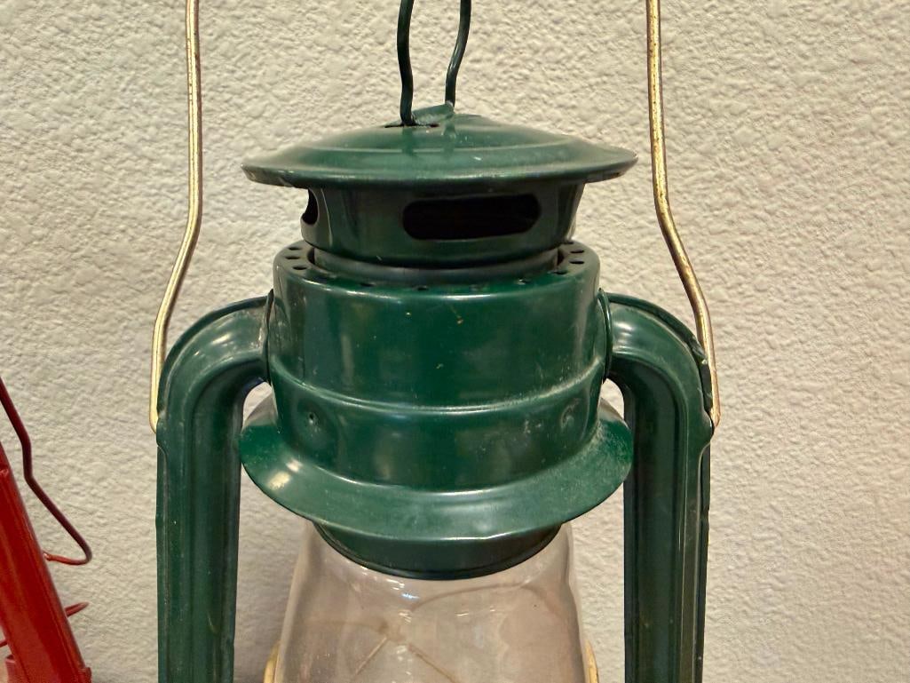 TWO VINTAGE STYLED DECORATIVE RAILROAD LANTERN - 7