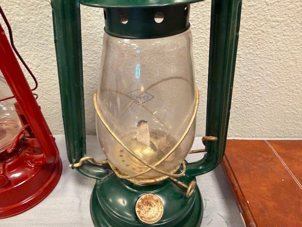TWO VINTAGE STYLED DECORATIVE RAILROAD LANTERN - 8