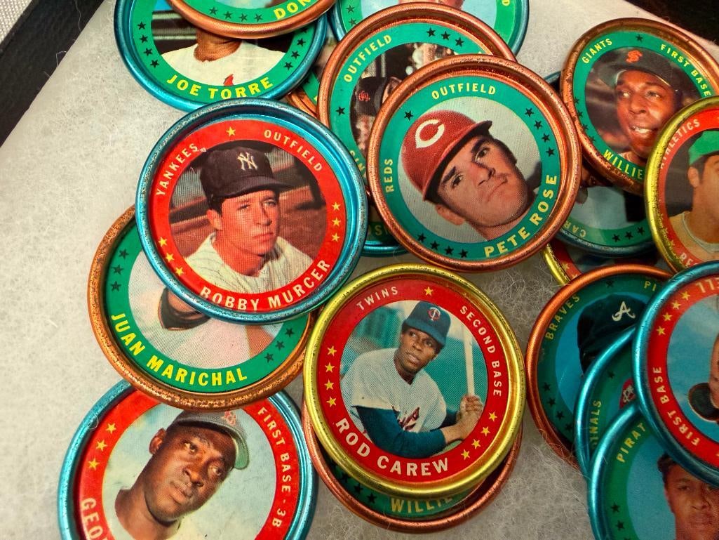 1971 TOPPS METAL BASEBALL COINS COLLECTIONS OVER 20 COINS PETE ROSE, FRANK ROBINSON, PHIL NIEKRO - 5