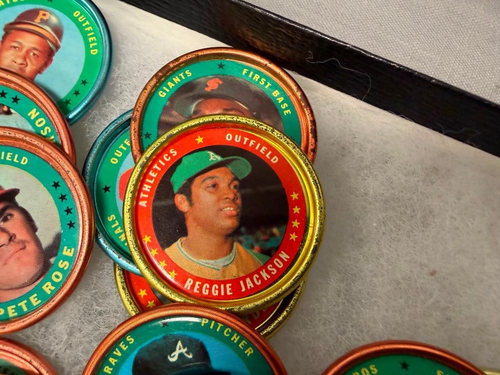 1971 TOPPS METAL BASEBALL COINS COLLECTIONS OVER 20 COINS PETE ROSE, FRANK ROBINSON, PHIL NIEKRO - 6