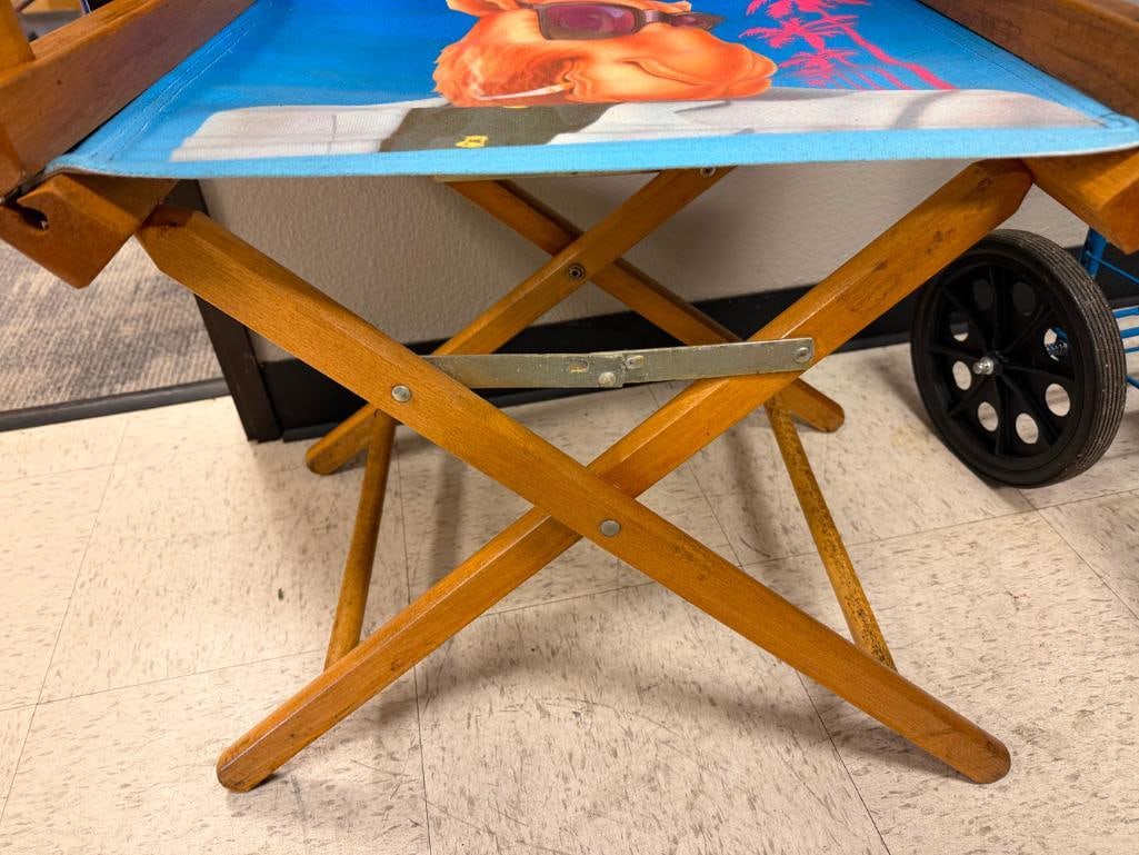 JOE CAMEL "DIRTY" CAMEL CIGARETTES PROMOTIONAL FOLDING WOODEN DIRECTOR'S CHAIR - 7