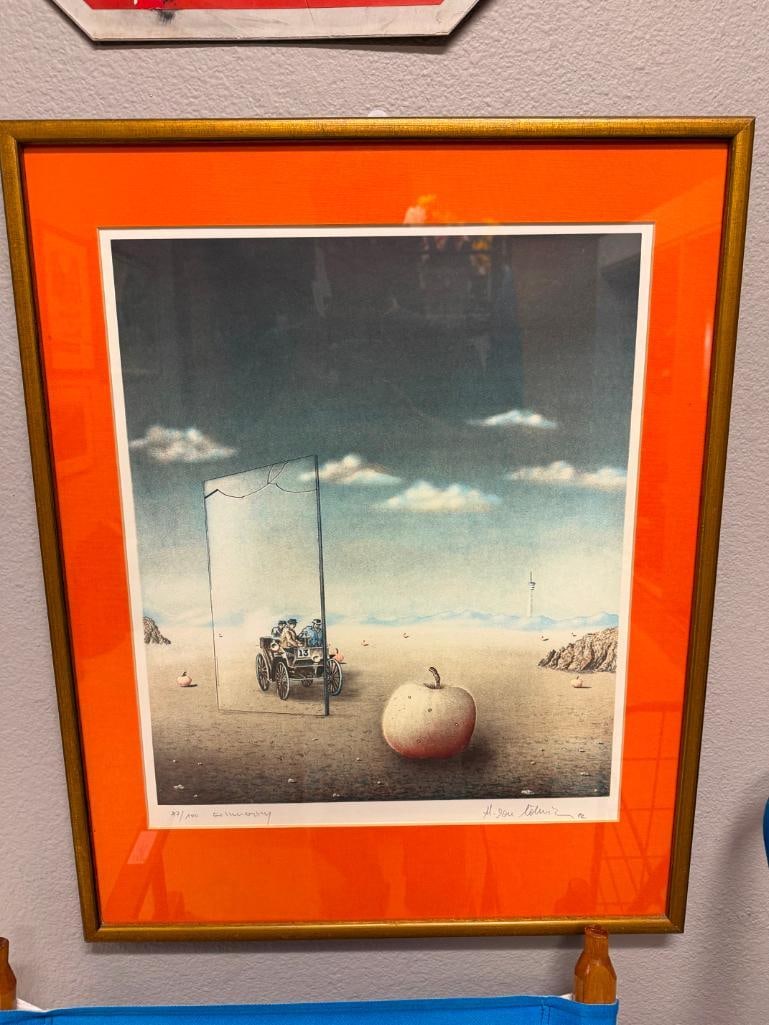 " ERINNERUNG " SIGNED AND NUMBERED LIMITED EDITION LITHOGRAPH BY GERMAN ARTIST HUBERTUS VON LOBBE... - 3