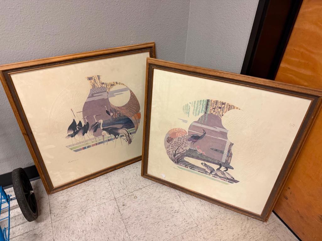 TWO UNIQUE EMBOSSED PRINTS FEATURING A HARRY WISOCKI STYLE - 2