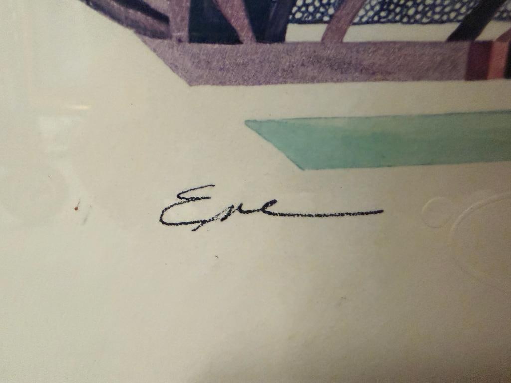 TWO UNIQUE EMBOSSED PRINTS FEATURING A HARRY WISOCKI STYLE - 4