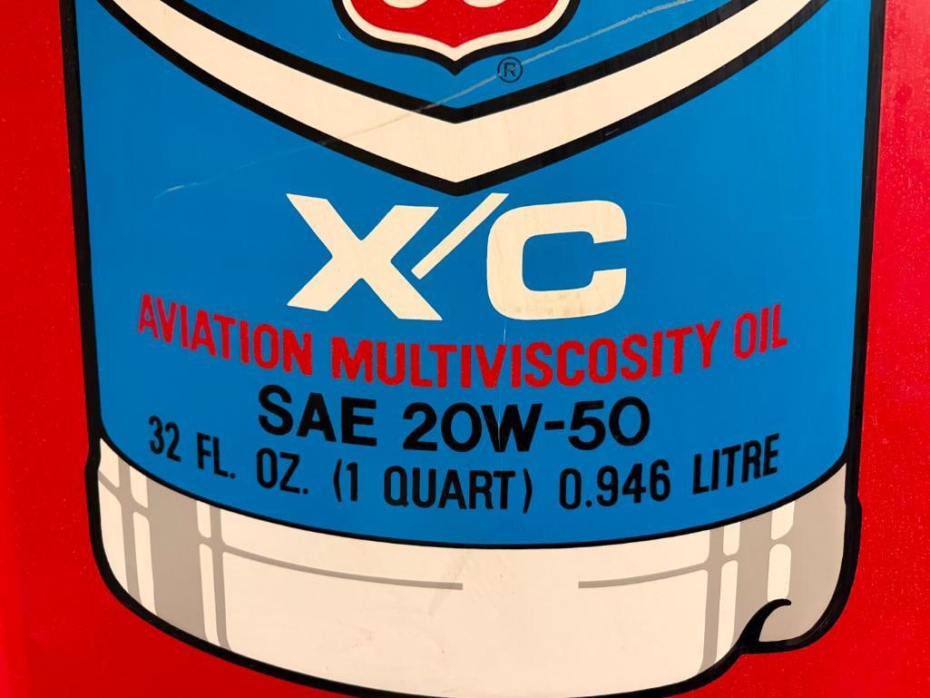 VINTAGE STUART INDUSTRIES INC. PHILLIPS 66 X/C AVIATION MULTIVISCOSITY SAE 20W-50 OIL METAL SIGN - 4