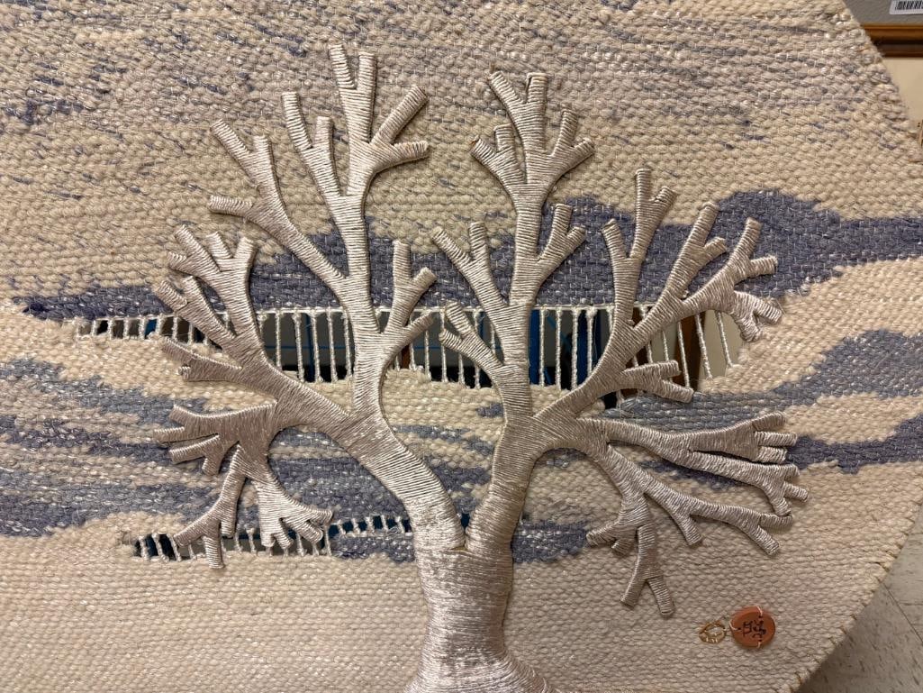 VINTAGE MID-CENTURY DON FREEDMAN LISTED ARTIST " TREE OF LIFE " WOVEN FIBER ART WALL HANGING - 4