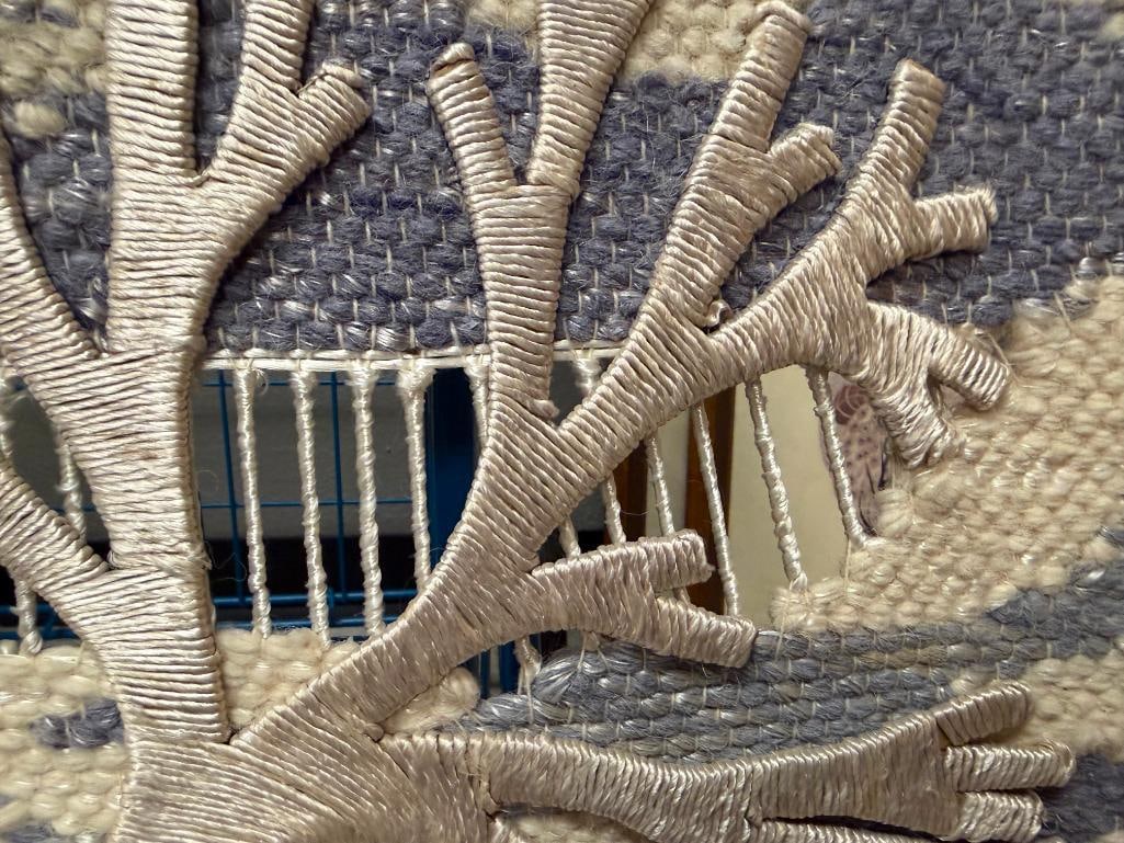 VINTAGE MID-CENTURY DON FREEDMAN LISTED ARTIST " TREE OF LIFE " WOVEN FIBER ART WALL HANGING - 7
