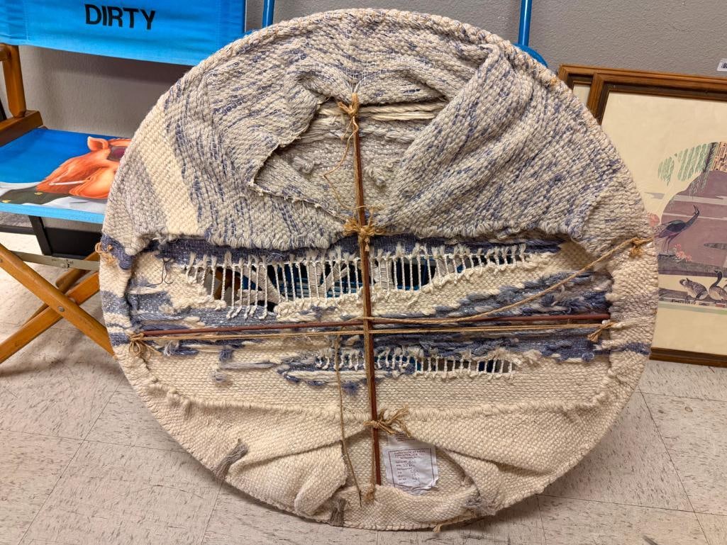 VINTAGE MID-CENTURY DON FREEDMAN LISTED ARTIST " TREE OF LIFE " WOVEN FIBER ART WALL HANGING - 8