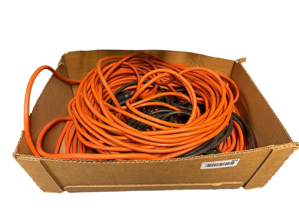 THREE EXTENSION CORDS: VARIOUS LENGTHS