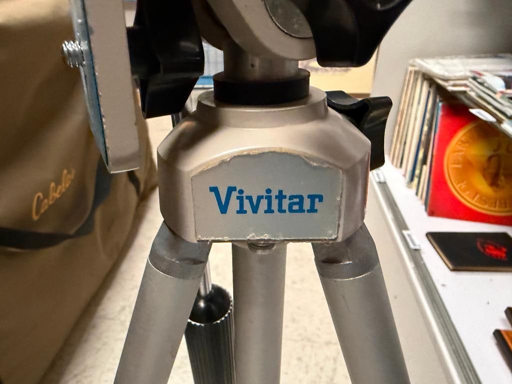 THREE PHOTOGRAPHY TRIPODS INCLUDING VIVITAR, SLIK 38T4, AND SUNSET JAPANESE MADE TRIPOD - 4