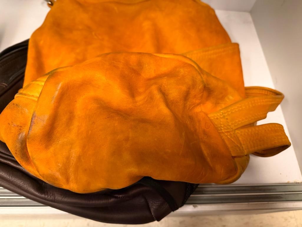 TWO LEATHER SHOULDER BAG BACKPACKS INCLUDING TAN AND DARK BROWN - 6