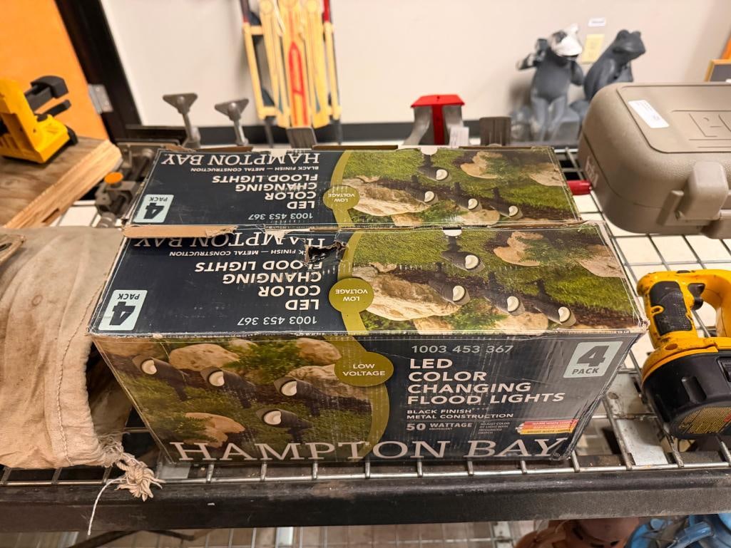 TWO NEW IN BOX SETS OF HAMPTON BAY LED COLOR CHANGING FLOOD LIGHTS - 2