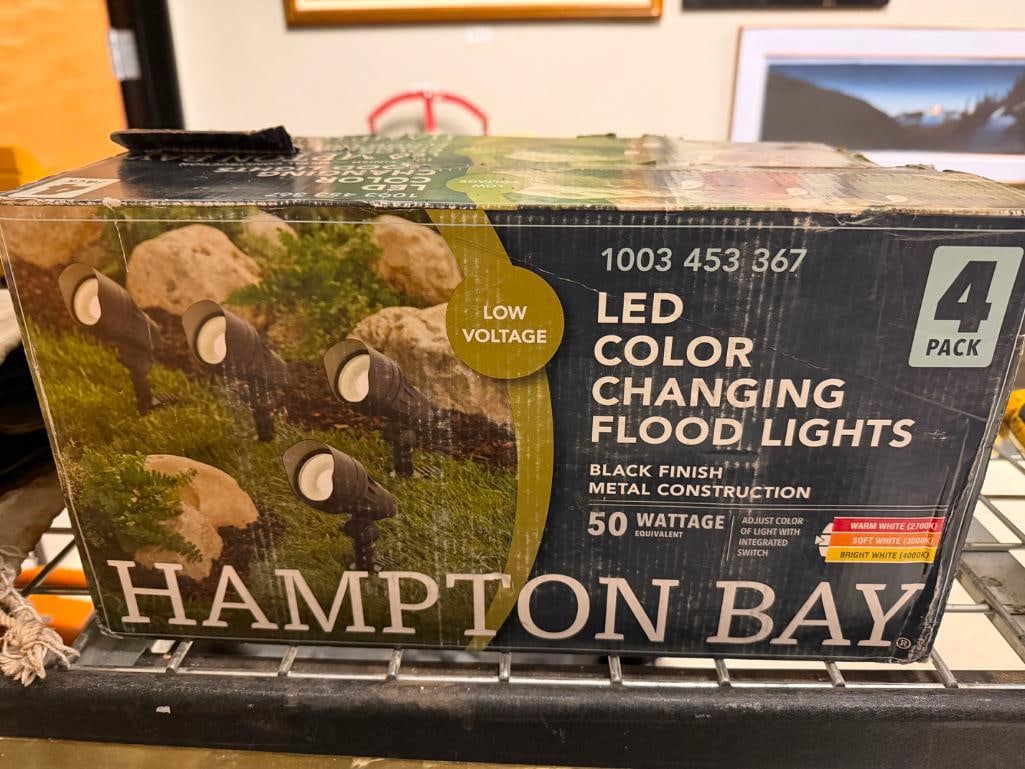 TWO NEW IN BOX SETS OF HAMPTON BAY LED COLOR CHANGING FLOOD LIGHTS - 3
