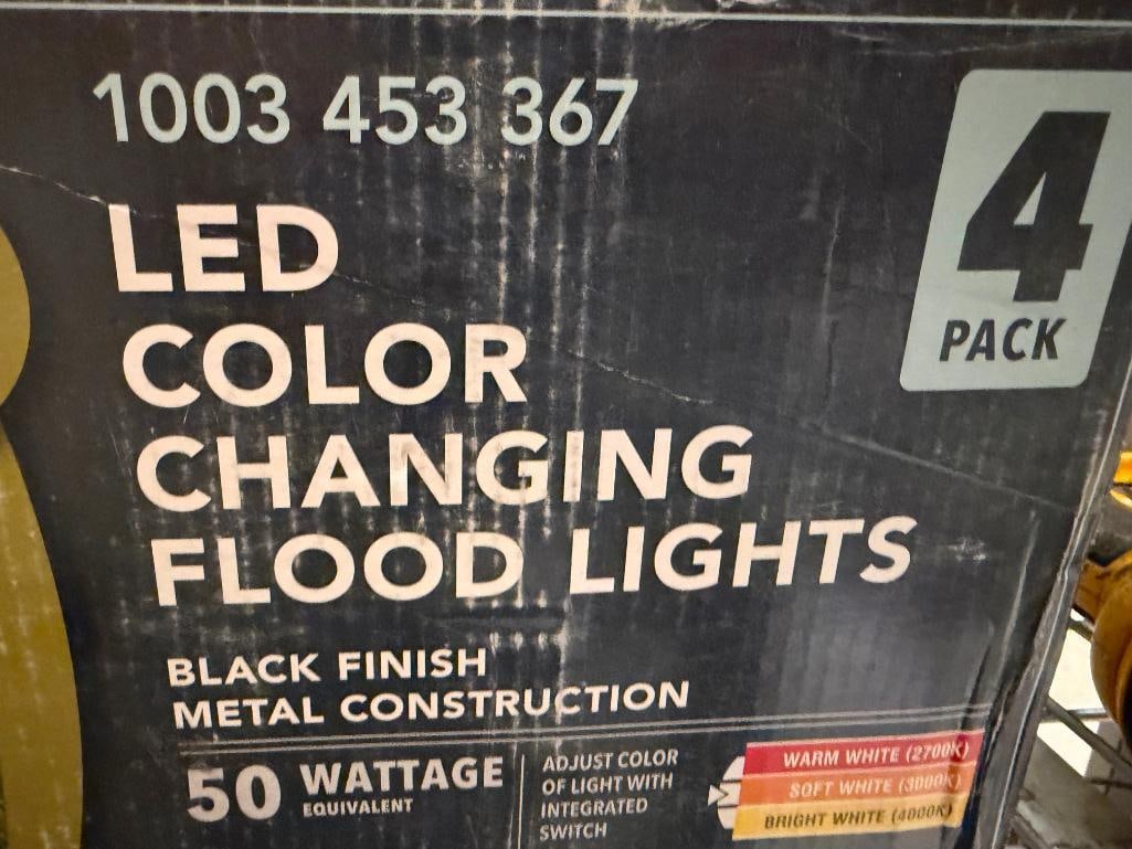 TWO NEW IN BOX SETS OF HAMPTON BAY LED COLOR CHANGING FLOOD LIGHTS - 4