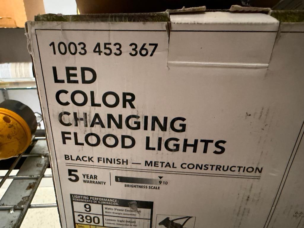 TWO NEW IN BOX SETS OF HAMPTON BAY LED COLOR CHANGING FLOOD LIGHTS - 7
