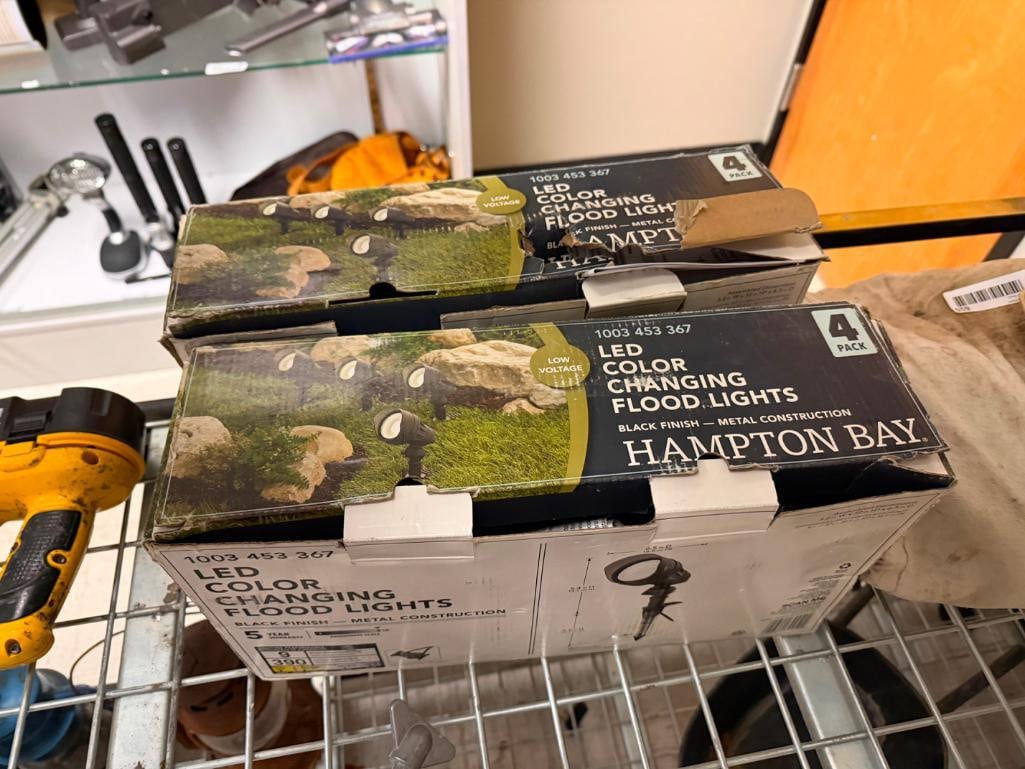 TWO NEW IN BOX SETS OF HAMPTON BAY LED COLOR CHANGING FLOOD LIGHTS - 8