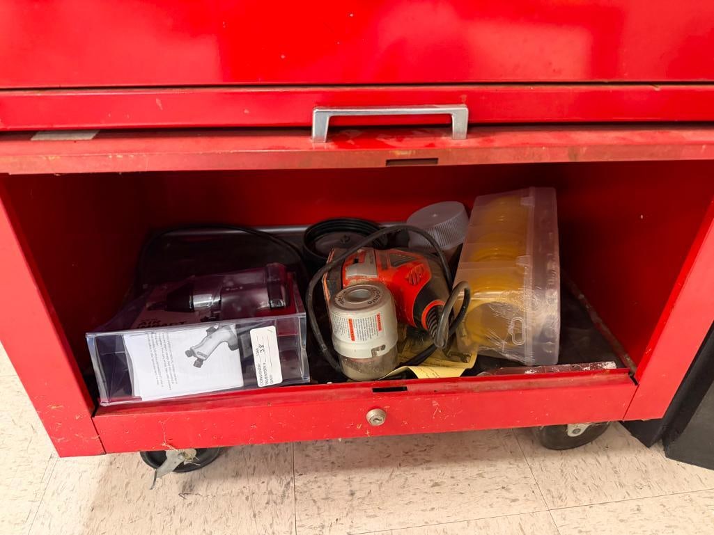 REM/PRO RED METAL TOOL CHEST WITH CONTENTS INCLUDING POWER AND HAND TOOLS - 10