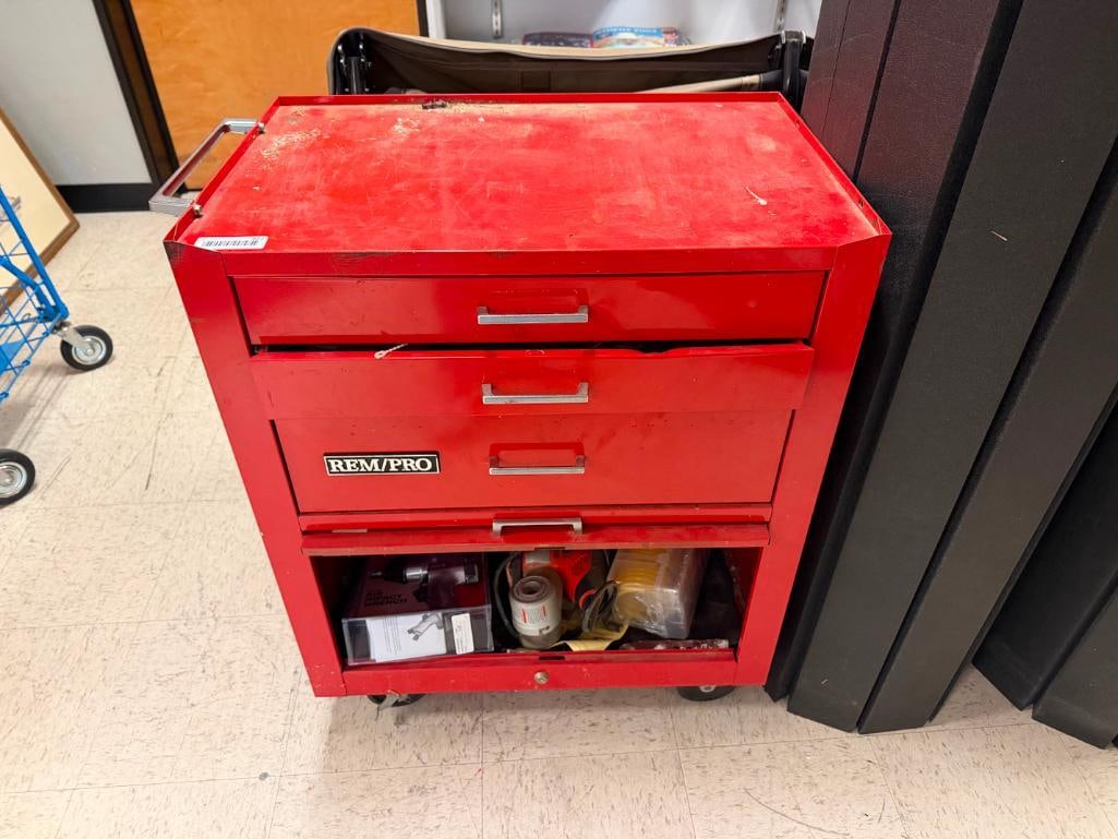 REM/PRO RED METAL TOOL CHEST WITH CONTENTS INCLUDING POWER AND HAND TOOLS - 2