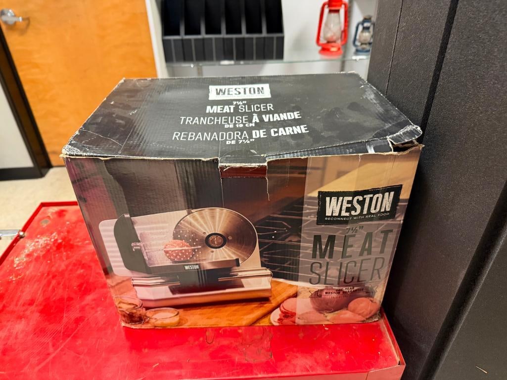 NEW IN BOX WESTON STAINLESS STEEL 7 1/2" MEAT SLICER - 2