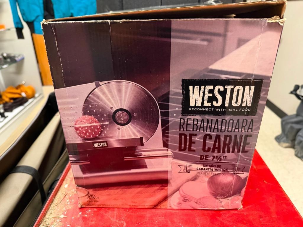 NEW IN BOX WESTON STAINLESS STEEL 7 1/2" MEAT SLICER - 6