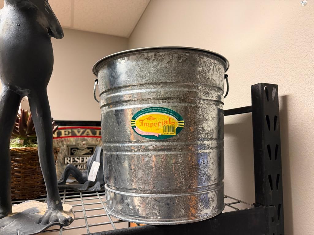 IMPERIAL GALVANIZED METAL ZINC BUCKET WITH LID - 2