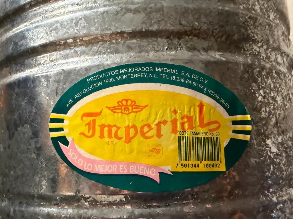 IMPERIAL GALVANIZED METAL ZINC BUCKET WITH LID - 3