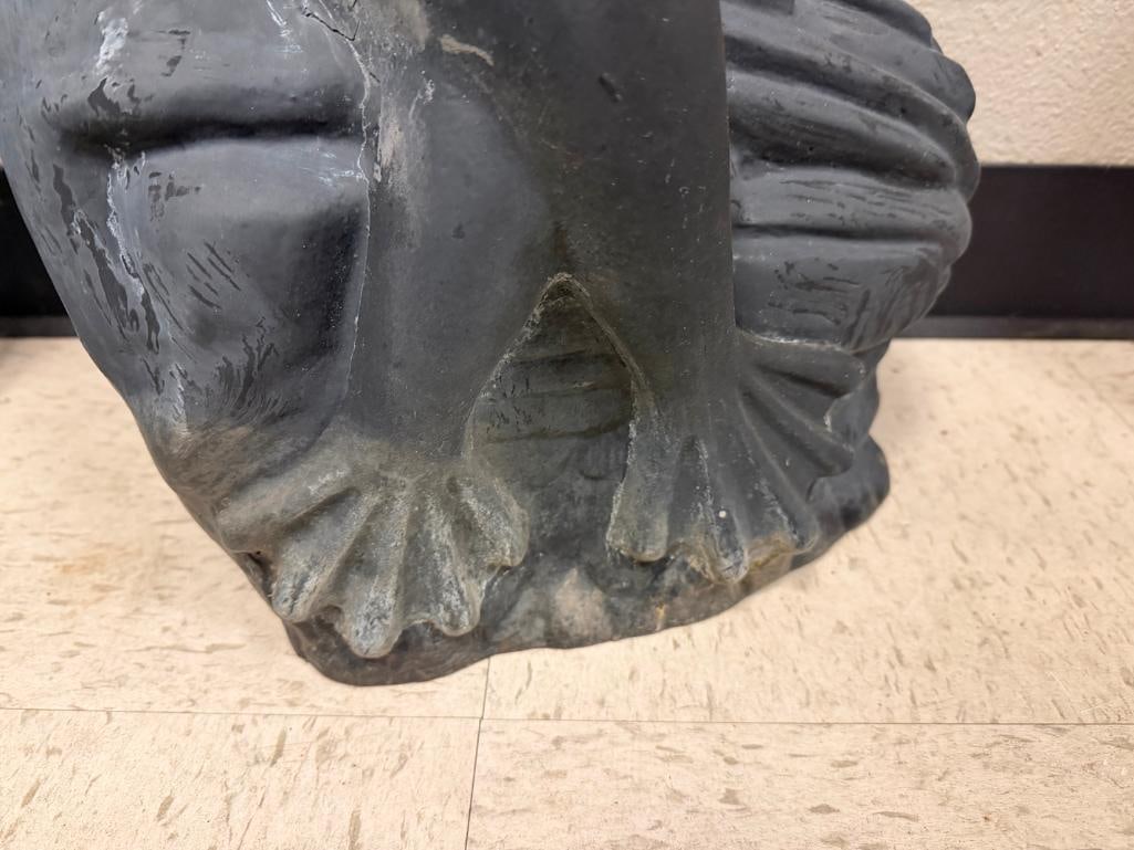 PAIR OF CAST ALUMINUM FIGURAL FROG YARD ART SCULPTURES - 11