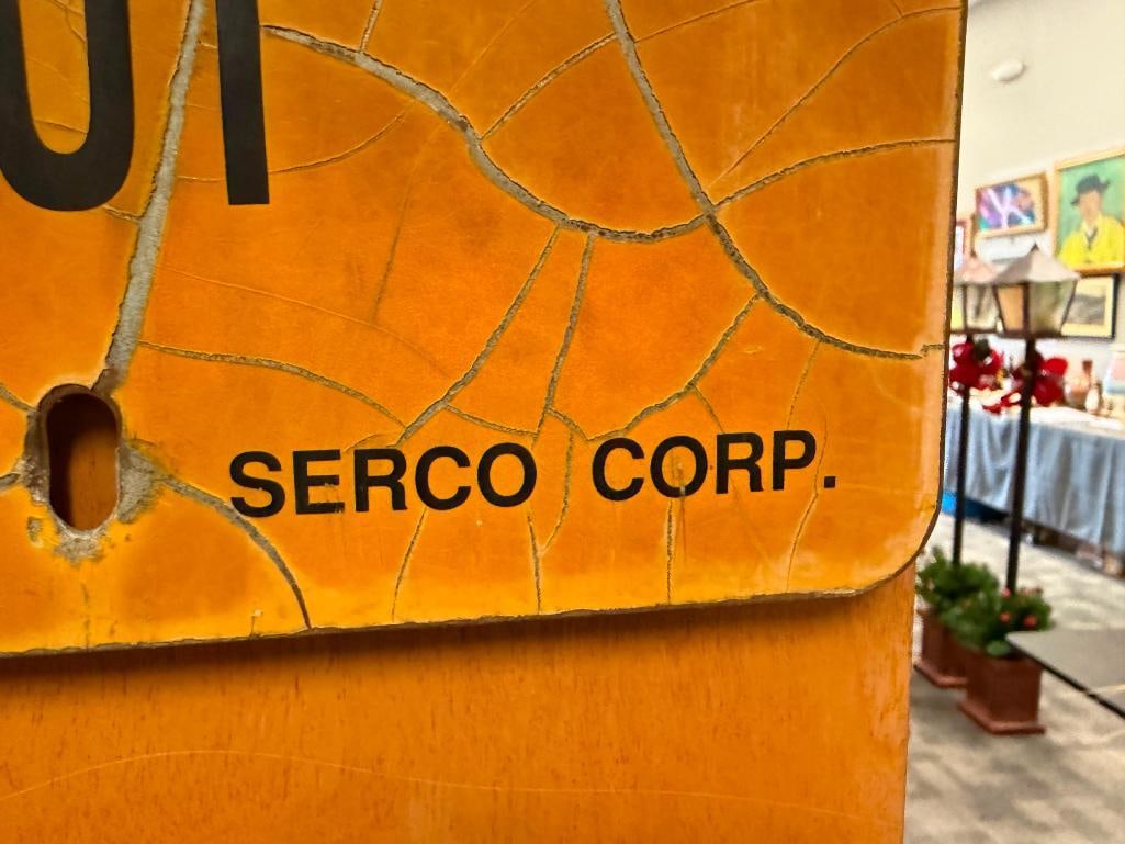 PAIR OF VINTAGE METAL INDUSTRIAL DOCK SAFETY SIGNS MANUFACTURED BY SERCO CORP. - 3