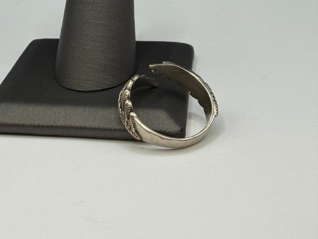 STERLING SILVER FIGURAL WING BYPASS RING - 3
