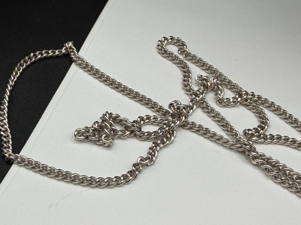 STERLING SILVER AZTEC CALENDER ZODIAC PENDANT ON SILVER TONED LINK NECKLACE - 6