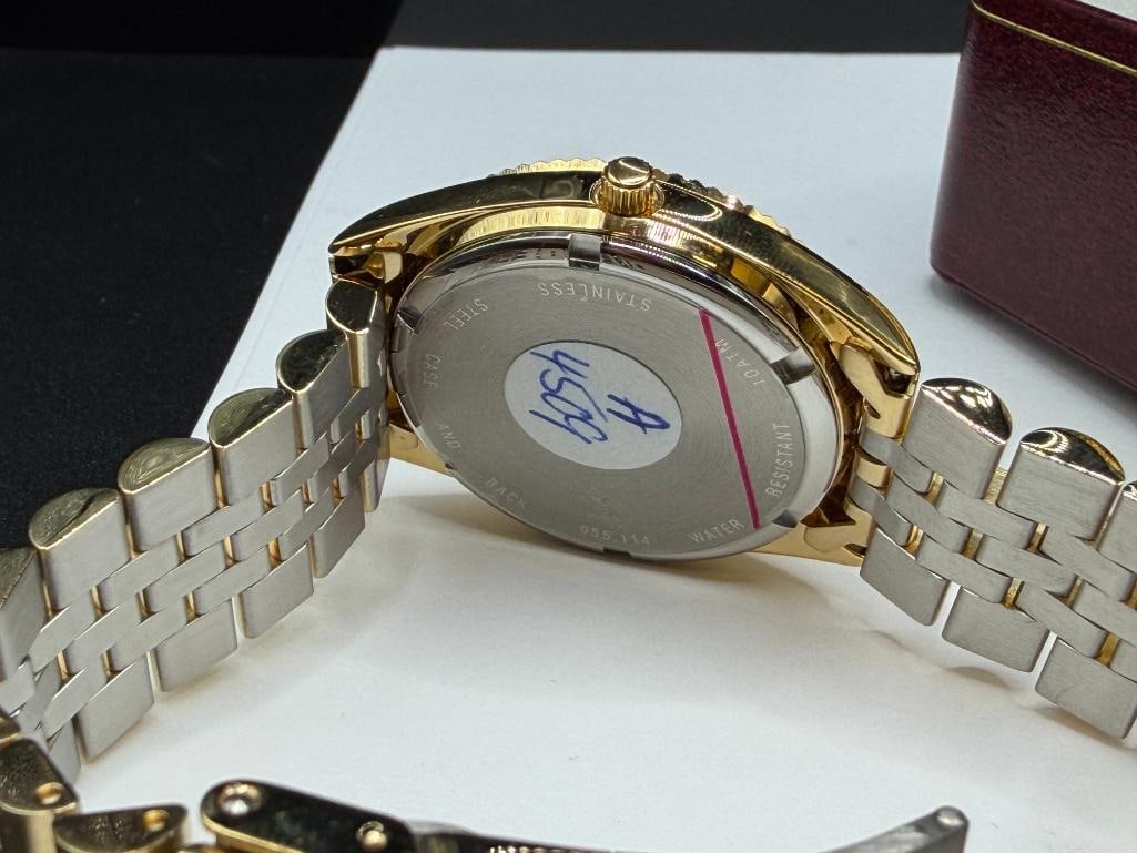 MEN'S BOLAIR MASONIC GOLD TONE STAINLESS STEEL U.S.A. MADE WRISTWATCH MADE FROM SWISS PARTS - 6