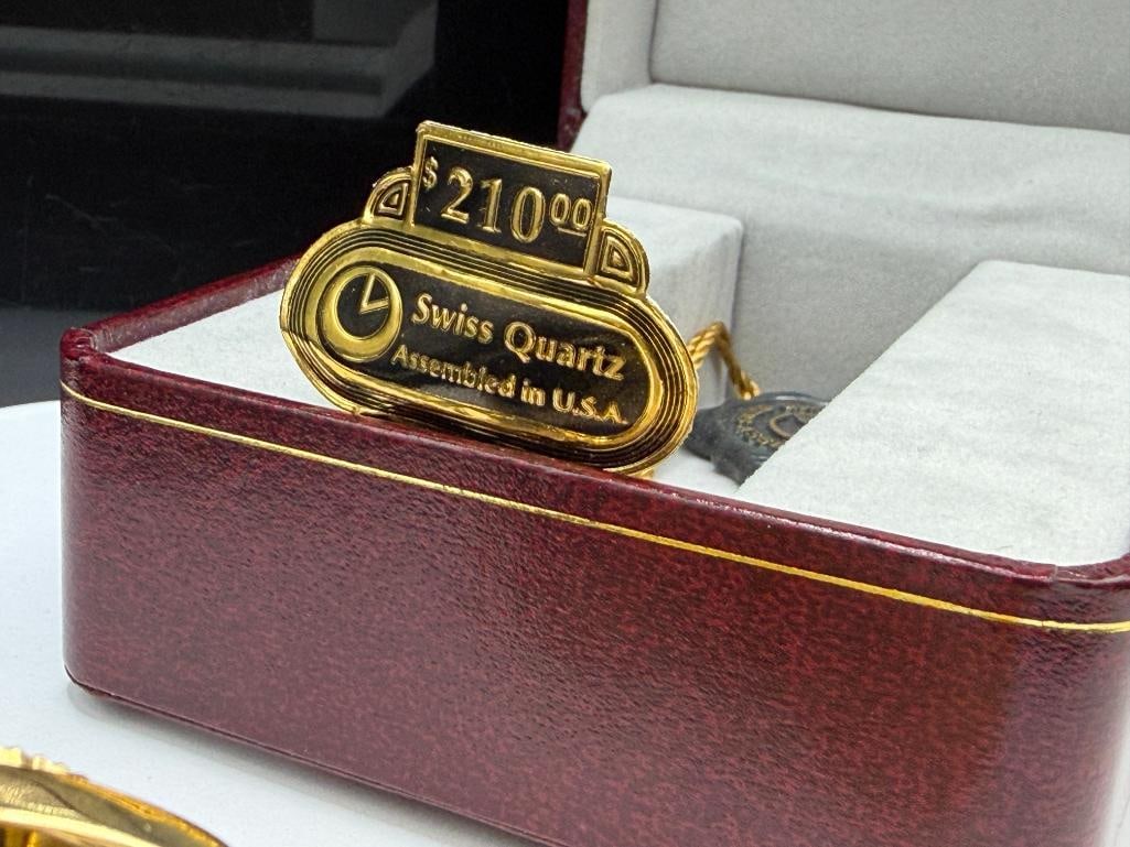 MEN'S BOLAIR MASONIC GOLD TONE STAINLESS STEEL U.S.A. MADE WRISTWATCH MADE FROM SWISS PARTS - 7