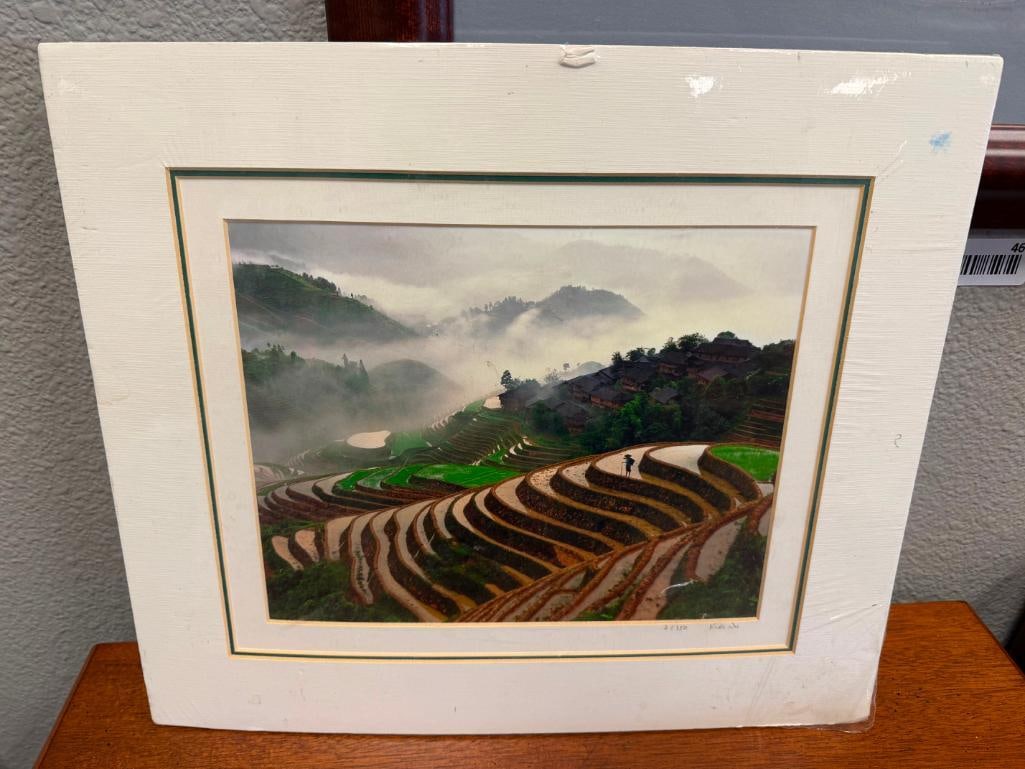 KING WU RENOWNED ARTIST LIMITED EDITION PHOTO OF A MAN IN A RICE FIELD NO. 3/350 - 3