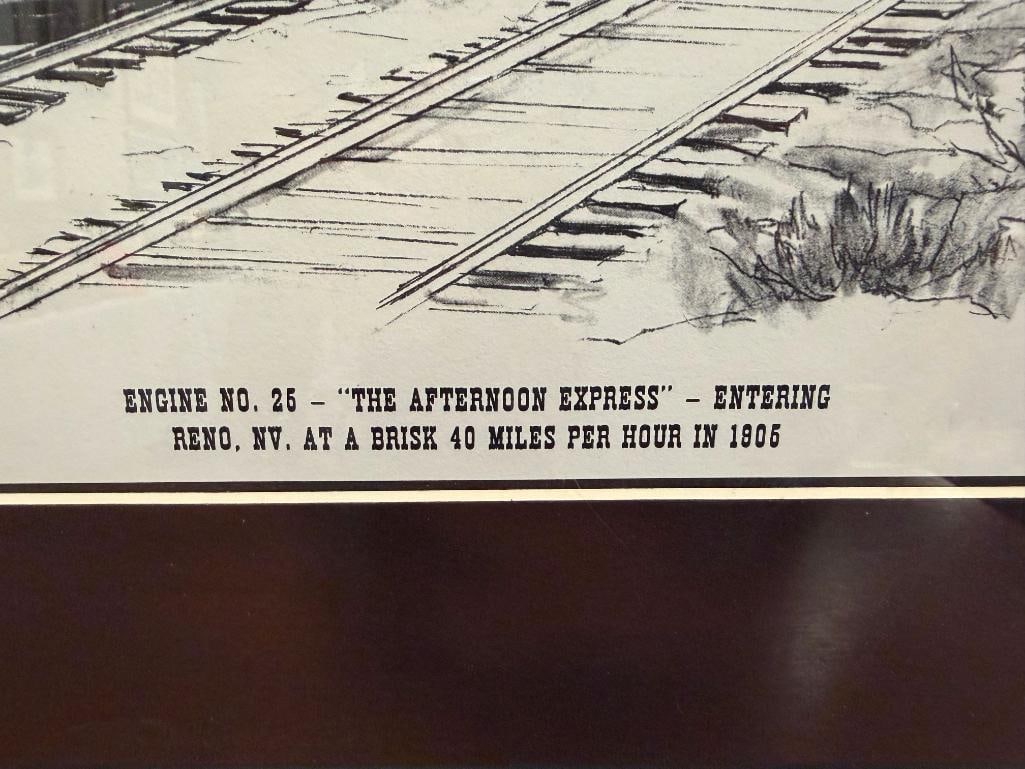 ANDREW SAAR AND LYLE V. BALL NEVADA ARTISTS BLACK AND WHITE LOCOMOTIVE PRINTS - 6