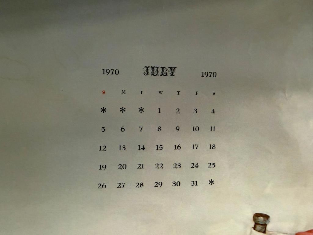 1970 HAROLDS CLUB ADVERTISING CALENDAR WITH PIN-UP ART BY FRITZ WILLIS - 11
