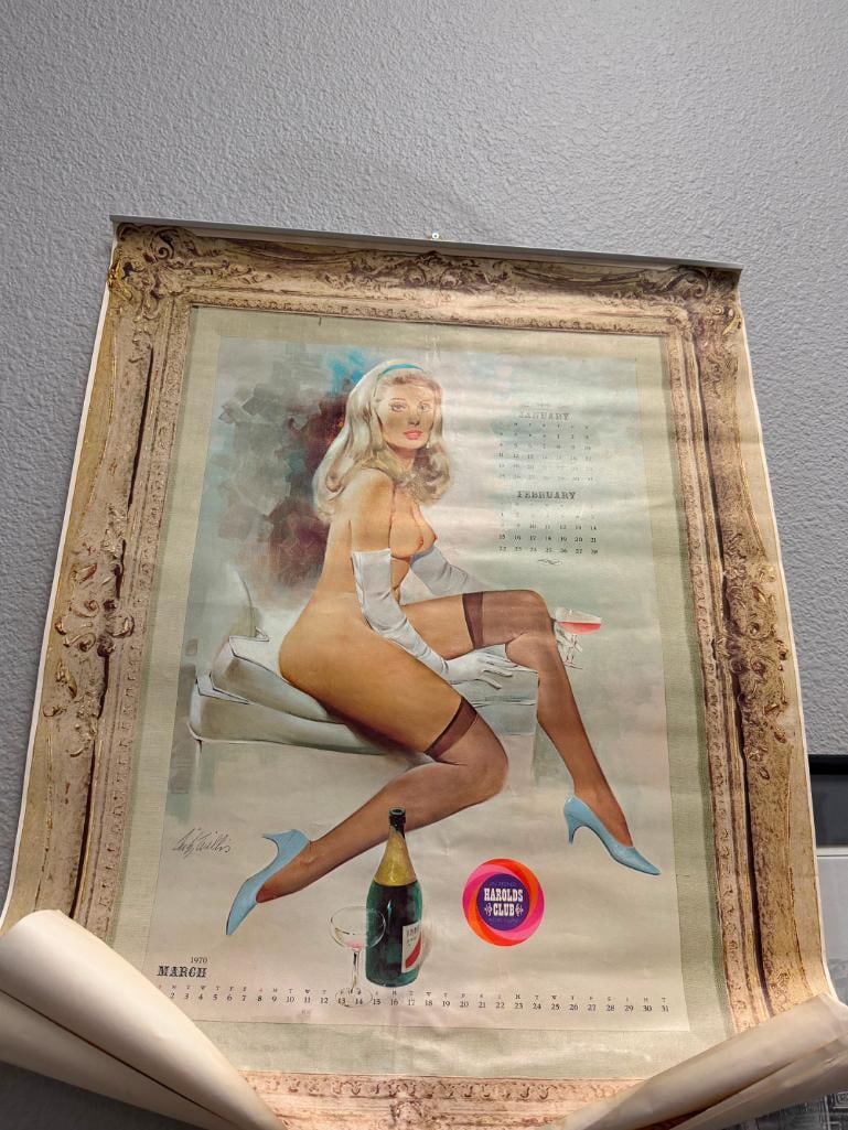 1970 HAROLDS CLUB ADVERTISING CALENDAR WITH PIN-UP ART BY FRITZ WILLIS - 2