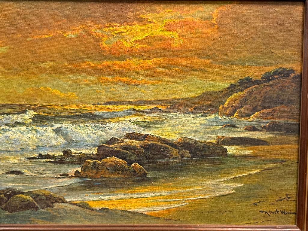ROBERT WOOD AMERICAN LANDSCAPE ARTIST PRINT ON CANVAS SEASCAPE - 2