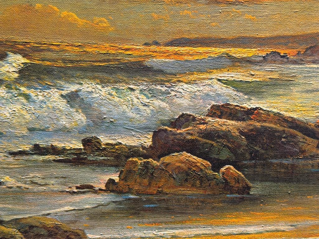 ROBERT WOOD AMERICAN LANDSCAPE ARTIST PRINT ON CANVAS SEASCAPE - 3