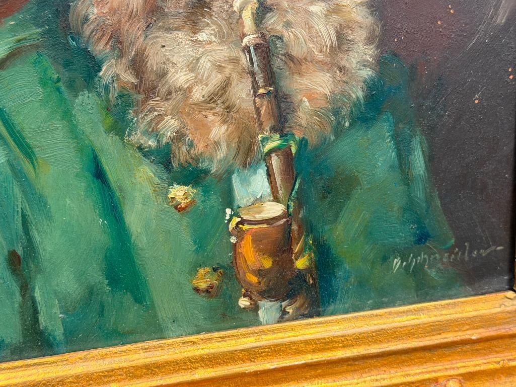 A. SCHNIEDER NETHERLAND ARTIST ORIGINAL OIL ON BOARD PAINTING PORTRAIT OF A BEARDED MAN - 4